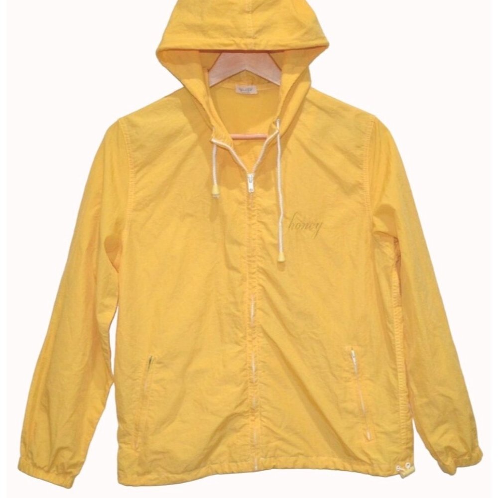 Size S/M, John Galt California Yellow Windbreaker, Full Zip Lightweight Jacket